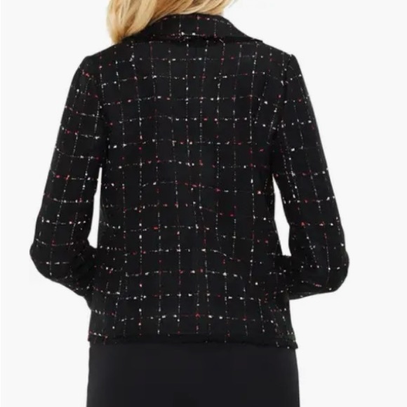 NEW Vince Camuto Spring Windowpane Tweed Open Front Jacket - Picture 10 of 10